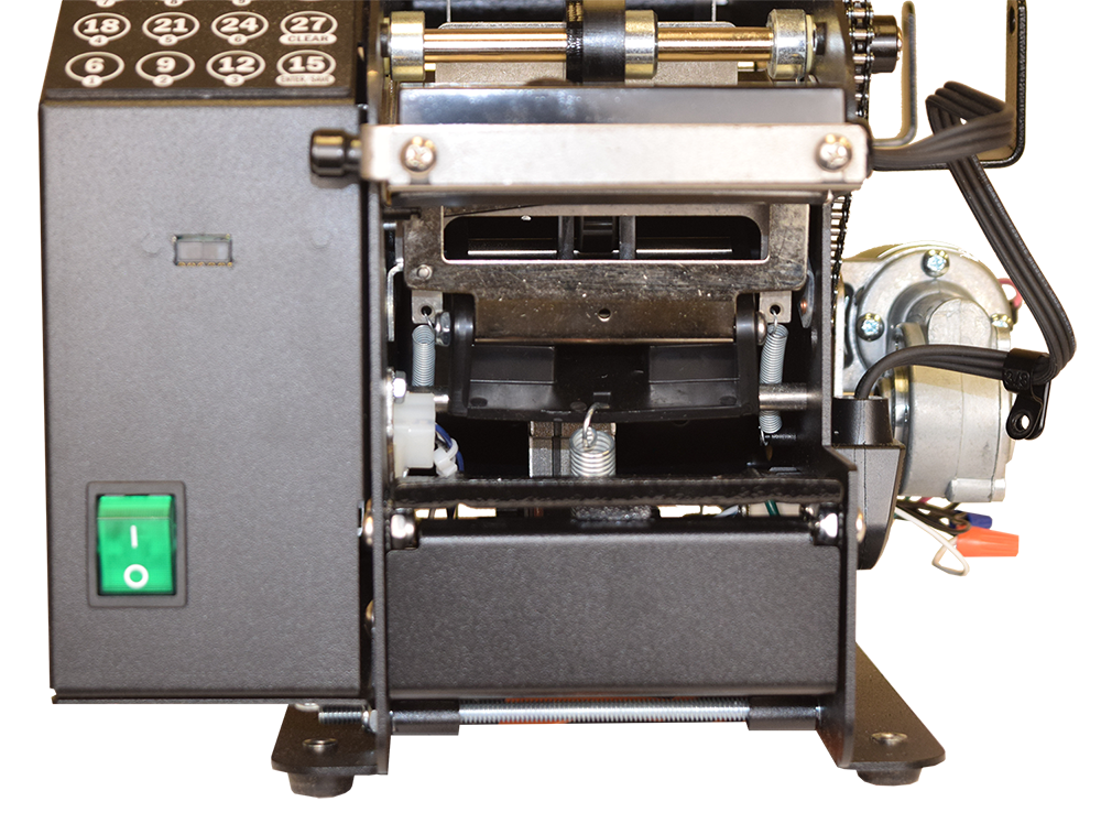 Phoenix electronic dispenser front view, behind tank parts illustration
