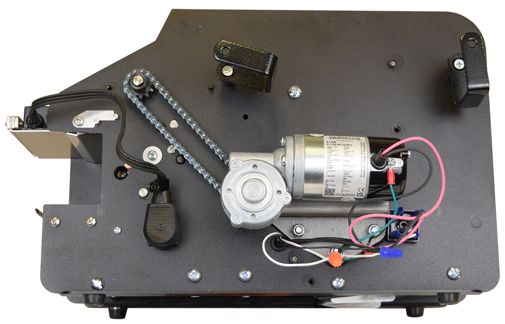 Phoenix electronic dispenser motor side, cover off parts illustration